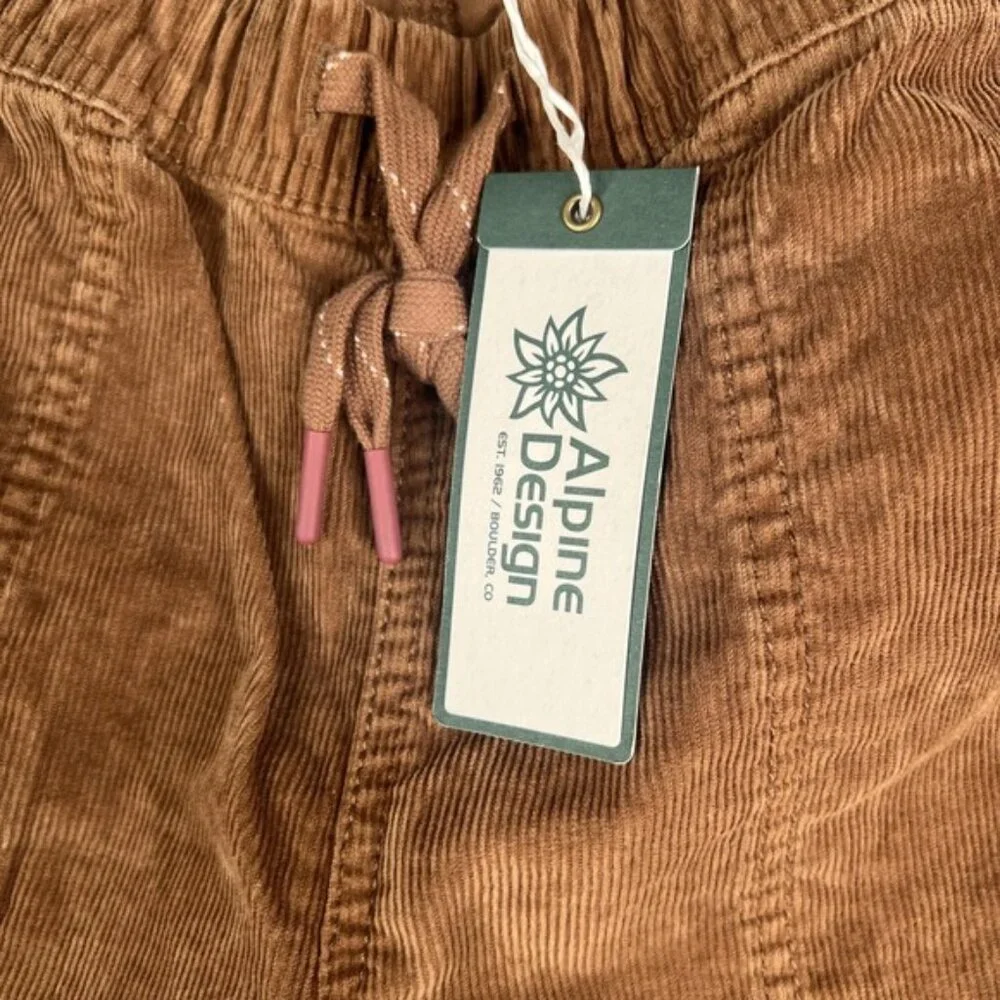 Alpine Design Hike Corduroy Pants Womens Medium Brown Roasted Coffee Outdoor New
